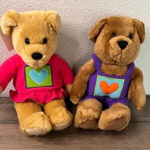 Hallmark NWT Kiss Kiss Bears Magnetic Kissing Bear Set pink(Girl) & purple (Boy)